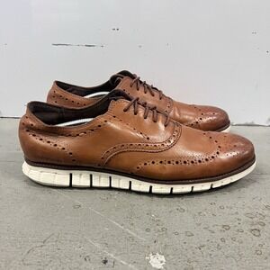 Cole Haan Brown Leather Oxford Dress Shoes Mens 13 M Zero Grand Lace Up C14493